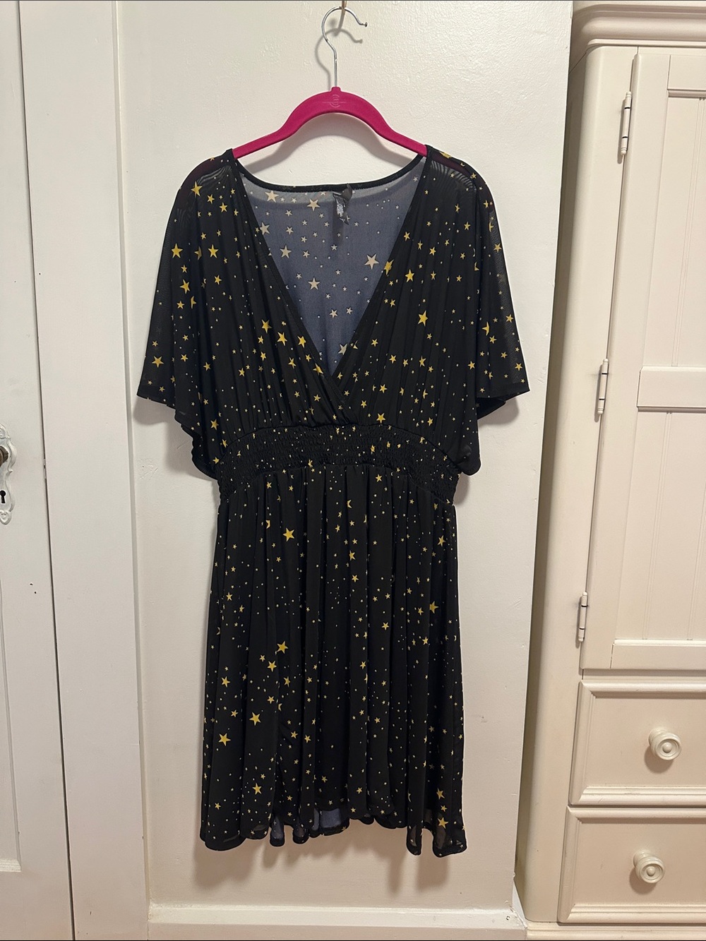 Torrid Black & Yellow Star Mesh Coverup